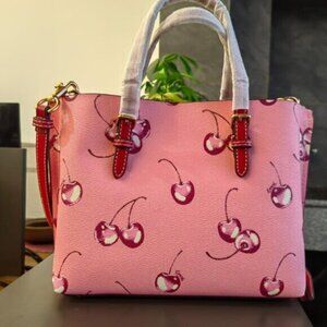 Coach Mollie Tote Bag 25 With Cherry Print